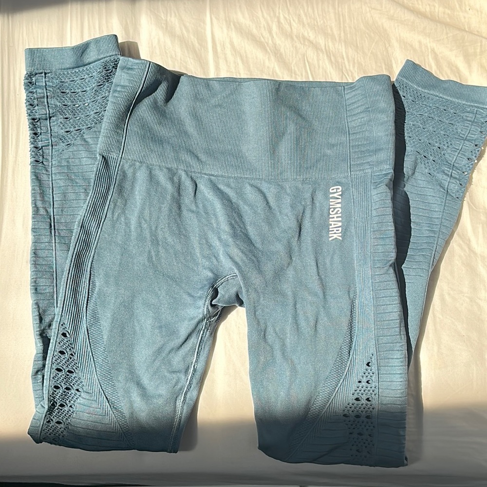 gymshark energy seamless high waisted blue leggings